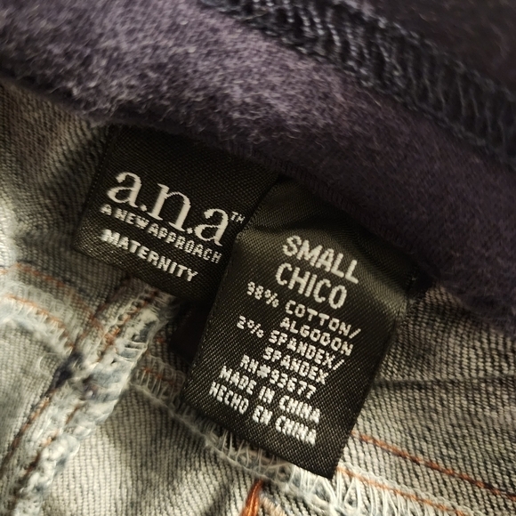 A.N.A. Maternity Cropped Blue Denim Jeans Low Panel Stretch Women's Small S EUC - Picture 9 of 10